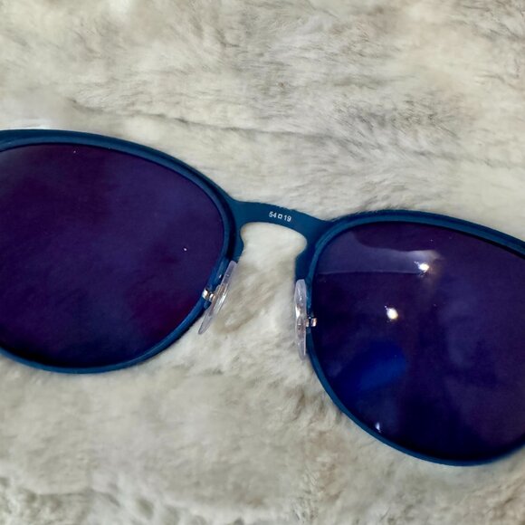 NEW Ray-Ban RB3539 Erika Metal Sunglasses Matte Blue/Blue Light Grey Mirror - Picture 11 of 16